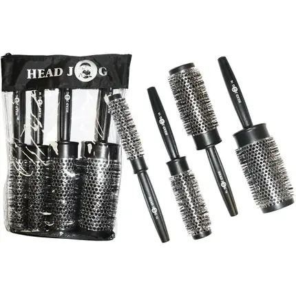Calitate înaltă Perie păr, Head Jog, negru argintiu, cilindrică