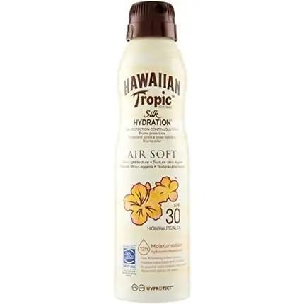Premium Loțiune Spray Protecție Solară, Hawaiian Tropic, Silk Hydration, Alb, 177 ml