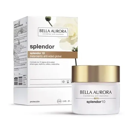 Nu rata Cremă anti-îmbătrânire Bella Aurora, Splendor 10, 50 ml, alb-auriu