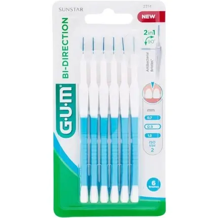 Noutate Periuțe interdentare, Gum, Bi-Direction, alb-albastru