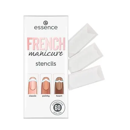 Retur ușor Șabloane manichiură Essence Walk The Line alb, 60 bucăți