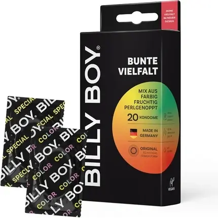 Cel mai vândut Prezervative, Billy Boy, Bunte Vielfalt, colorat, fructat