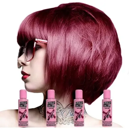 Calitate înaltă Vopsea de păr, Crazy Color, Cyclamen, 100ml, set 4 buc