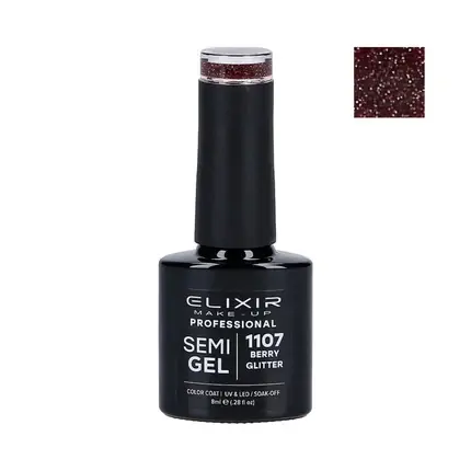 Discount Lac de unghii, Elixir, Semi Gel, Berry Glitter