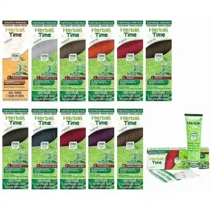 Cremă colorant păr, Herbal Time, henna, 75ml Ultima șansă