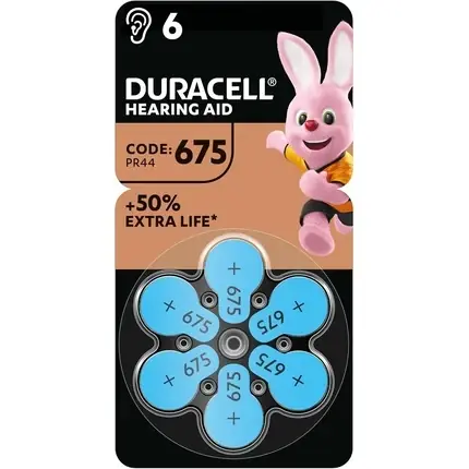 Baterii Auditive, Duracell, 675, set 6 bucăți Livrare expres