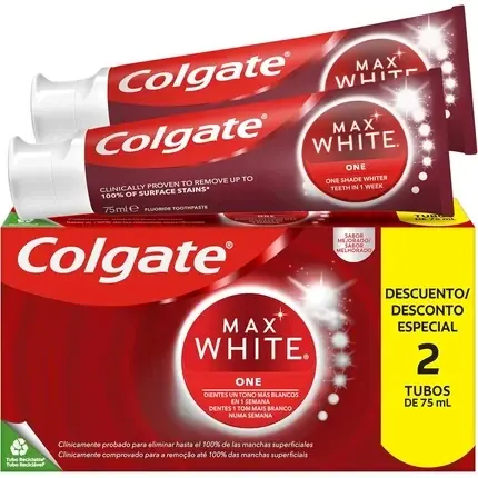 Pasta de dinți, Colgate, Max White, set 2 tuburi, 75 ml Comandă acum