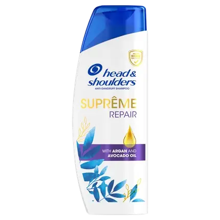 Plată securizată Șampon Anti-mătreață Head & Shoulders Supreme Repair cu Ulei de Argan și Avocado, Alb/Albastru, 225ml
