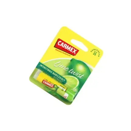 Balsam de buze Carmex Lime Twist, aloe vera, mentol, miere, eucalipt Cel mai vândut
