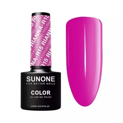 Retur gratuit Lac Gel Color, Sunone, R15 Riana, roz vibrant, 5 ml