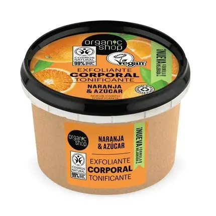 Retur ușor Exfoliant Corporal Organic Shop, Naranja & Zahăr, 280g, Pungă de carton