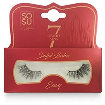 Reducere Piloți de genunchi falsi, Sosu Cosmetics, Envy Sinful Lashes, roșu, 7 Deadly Sins