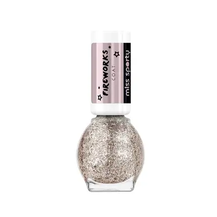 Calitate înaltă Lac de unghii Miss Sporty Fireworks Coat cu fulgi de aur, 7 ml, argintiu