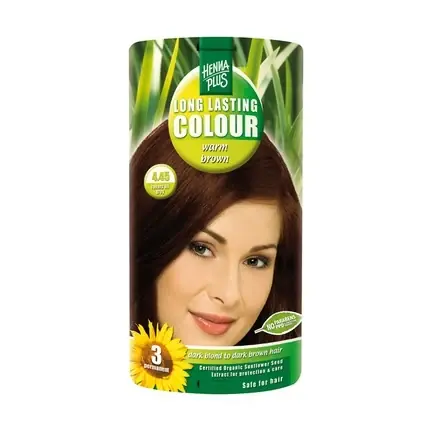 Vopsea de Păr Hennaplus Lasting 445 Warm Brown, Culoare Maro Călduros Discount
