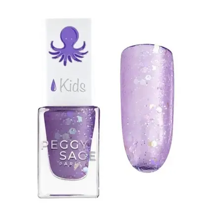 Bestseller Lac de unghii pentru copii, Peggy Sage Kids, Violet cu sclipici, 5 ml