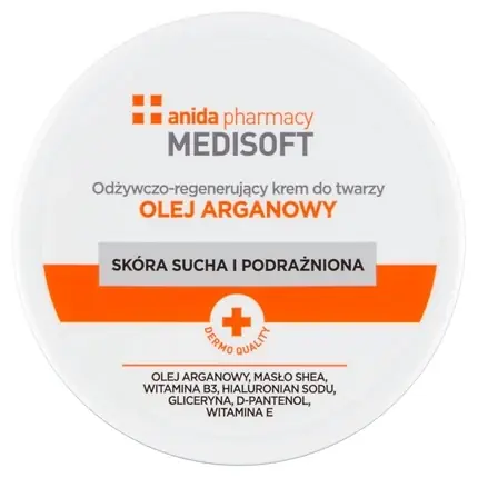 Crema de față Anida Medisoft cu ulei de argan, ambalaj rotund Chilipir