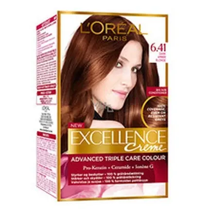 Culoare Păr, L‘Oreal Professionnel, Excellence Creme 6.41 Ice Blonde, Kit Colorant cu Keratina Preferatul clienților