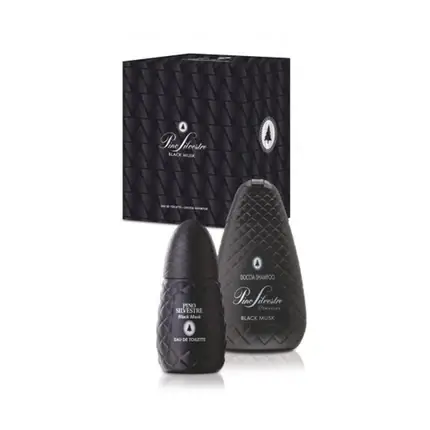 Set Parfum Pino Silvestre Black Musk, Eau de Toilette 75ml și Șampon Duș 400ml Retur ușor