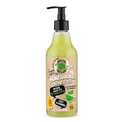 Gel de duș Natura Siberica Skin Super Good Natural Bath Gel cu 100 de vitamine, 500ml, Lămâie și Ceai Verde Chilipir