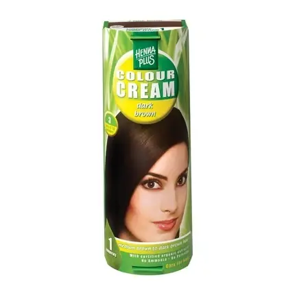 Cremă vopsea păr Hennaplus Colour Cream 3 Dark Brown, 45g Plată securizată