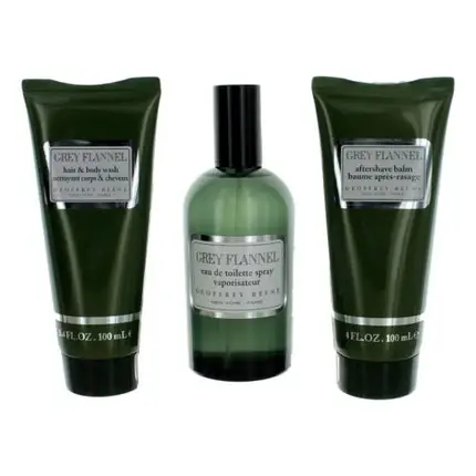 Mai ieftin Set Parfum Bărbătesc Grey Flannel, Geoffrey Beene, EDT Spray 100ml + Balsam și Gel 100ml, Verde