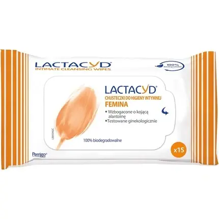Retur ușor Lactacyd Femina Intimate Care, Șervețele umede igienizante cu Allantoină, 15 buc
