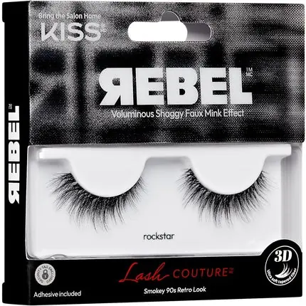 Cumpără online Gene false KISS Lash Couture Rebel Collection - Rockstar, negre, cu efect de mink