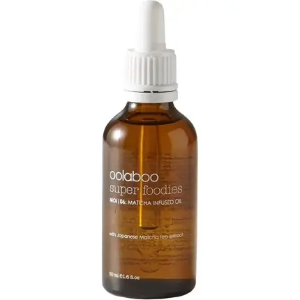 Chilipir Ulei facial Oolaboo Matcha Infused Oil, 50ml, ambalaj sticlă maro cu dozator picurător