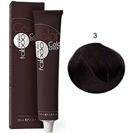 Preț mic Culoare păr Taboo Make Color Cream Dark Chestnut Brown 3, ambalaj carton și tub, capacitate 100ml