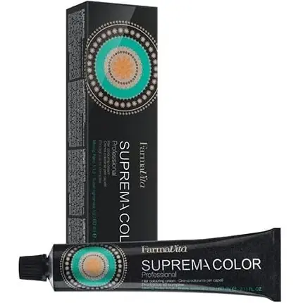 Vopsea păr, Farmavita, Suprema Color 4.12, 60ml, cutie neagră cu design circular Ofertă de sezon