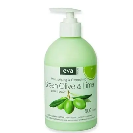 Săpun lichid pentru mâini, Eva Natura, Green Olive & Lime, 500 ml Retur ușor
