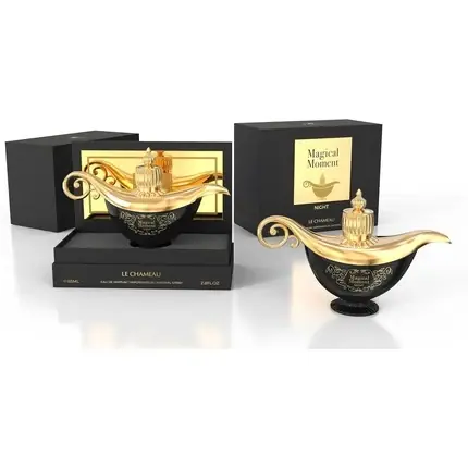 Promoție Eau de Parfum Emper Magical Moment Night, 85ml, Design lampă magică, Culoare negru aurie