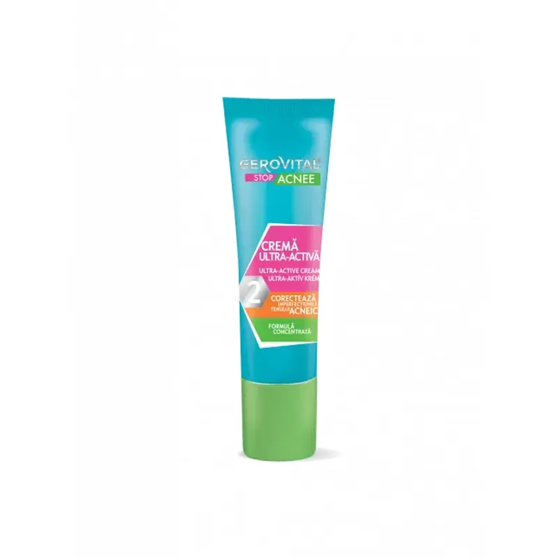 Crema ultra activa 2 Gerovital Stop Acnee, 15 ml, Farmec Preferatul clienților