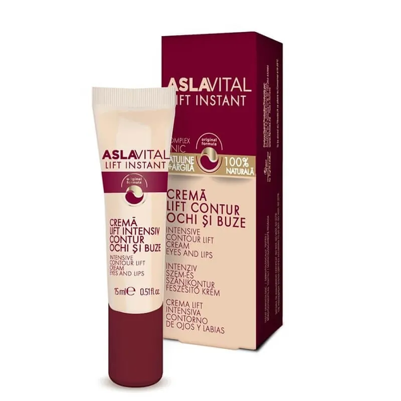 Crema lift intensiv pentru contur ochi si buze Aslavital, 15 ml, Farmec Preț mic