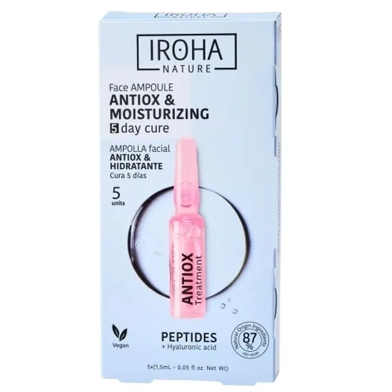 Iroha Nature Fiole de față antioxidante și hidratante cu peptide, 5x1.5ml Cel mai vândut