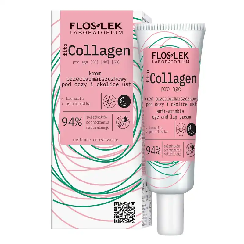 Reducere de preț Flos-lek FitoCollagen pro age, Cremă antirid pentru ochi și zona buzelor, 30 ml