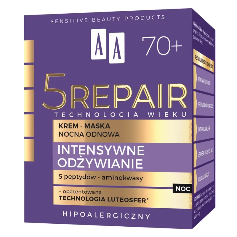 Nu rata AA Age Technology 5 Repair Intensive Nourishment 70+, mască-cremă de noapte reparatoare, 50 ml