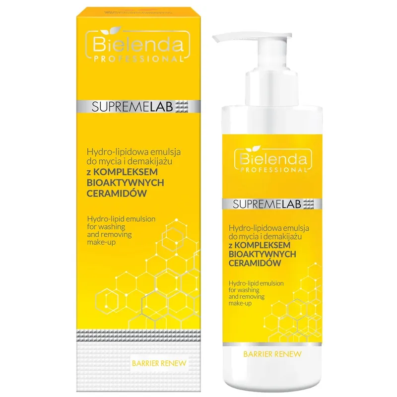 Preț redus Bielenda Professional SupremeLAB Barrier Renew, emulsie hidro-lipidică de curățare și demachiere cu complex bioactiv de ceramide, 200 ml