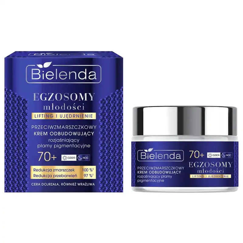 Bielenda Exosomes of Youth 70+, cremă reparatoare antirid pentru atenuarea petelor pigmentare, 50 ml Promoție