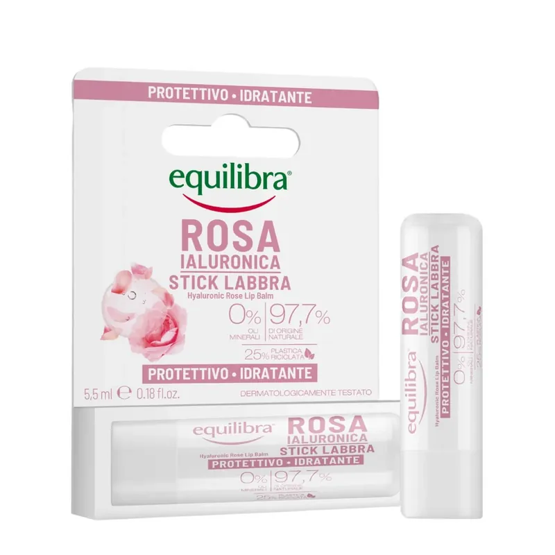 Ofertă de sezon Equilibra Rosa, balsam de buze roz cu acid hialuronic, 5,5 ml