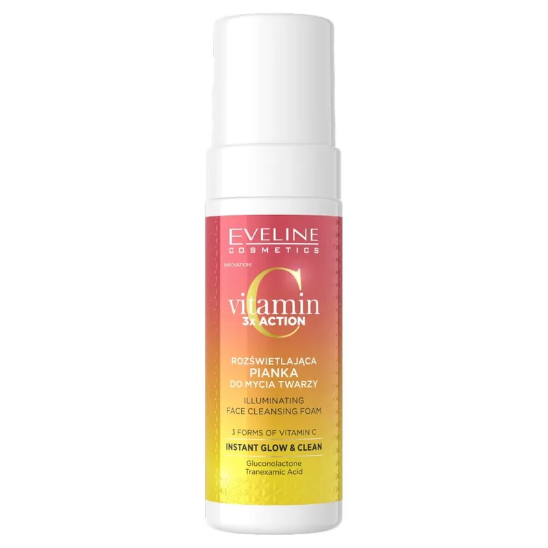 Eveline Cosmetics Vitamin C 3x Action Illuminating Foaming Facial Cleanser, 150 ml Cel mai vândut