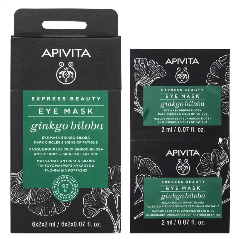 Noutate Apivita Masca de ochi Express Beauty pentru cercuri negre & Semne de oboseală cu Ginkgo Biloba 2x2ml