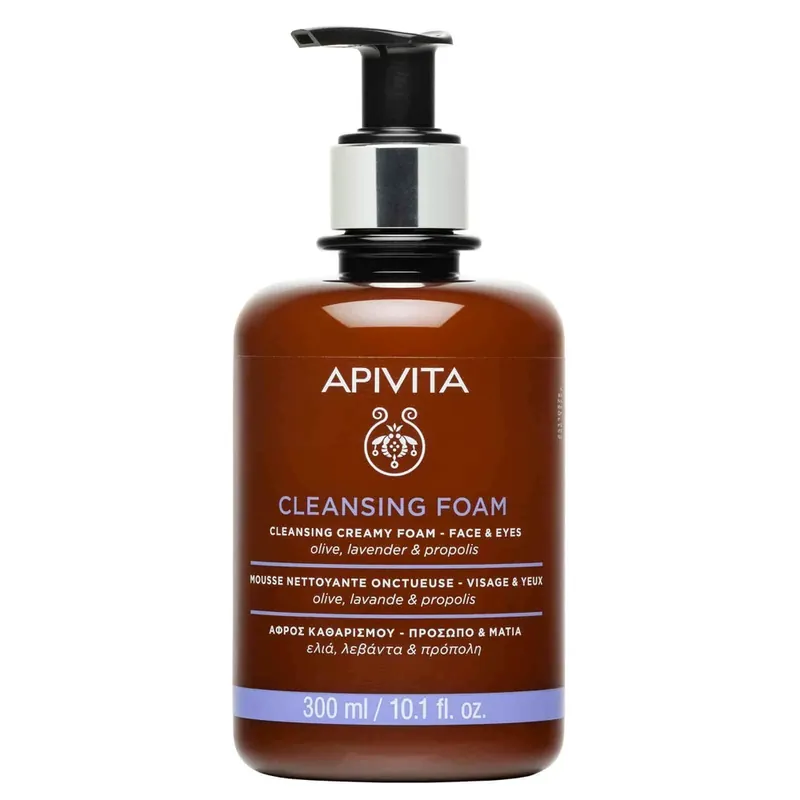 Apivita Spumă de curățare față & Eyes Olive & Levander Spumă de curățare pentru față și ochi Olive & Levander Spumă de curățare pentru față și ochi Olive & Levander Ochi 300ml Preț redus