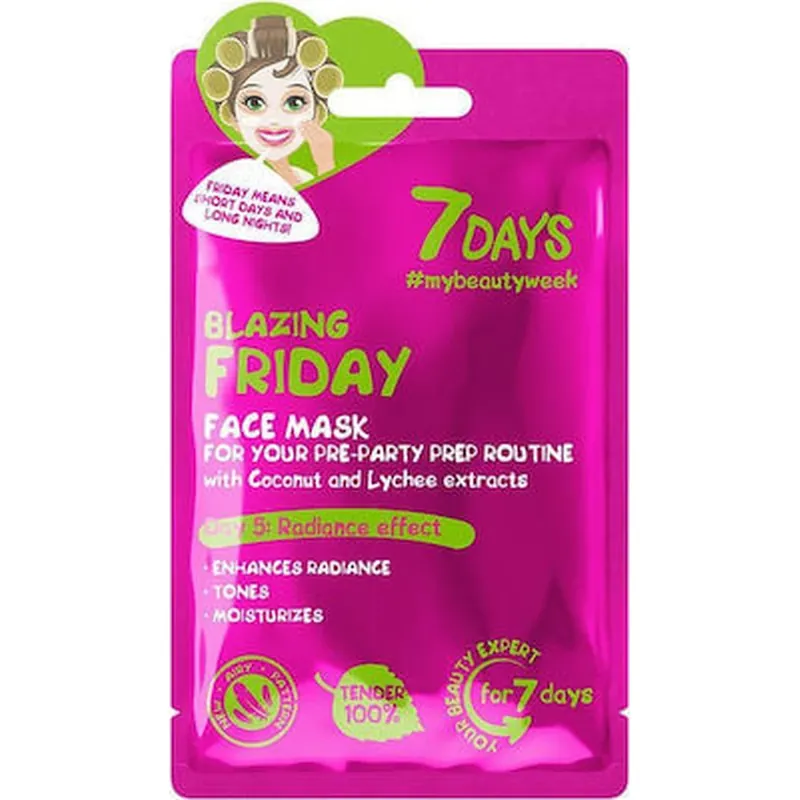 7DAYS Blazing Friday Sheet Mask Mască de față cu apă de nucă de cocos, 28g Cel mai bun preț