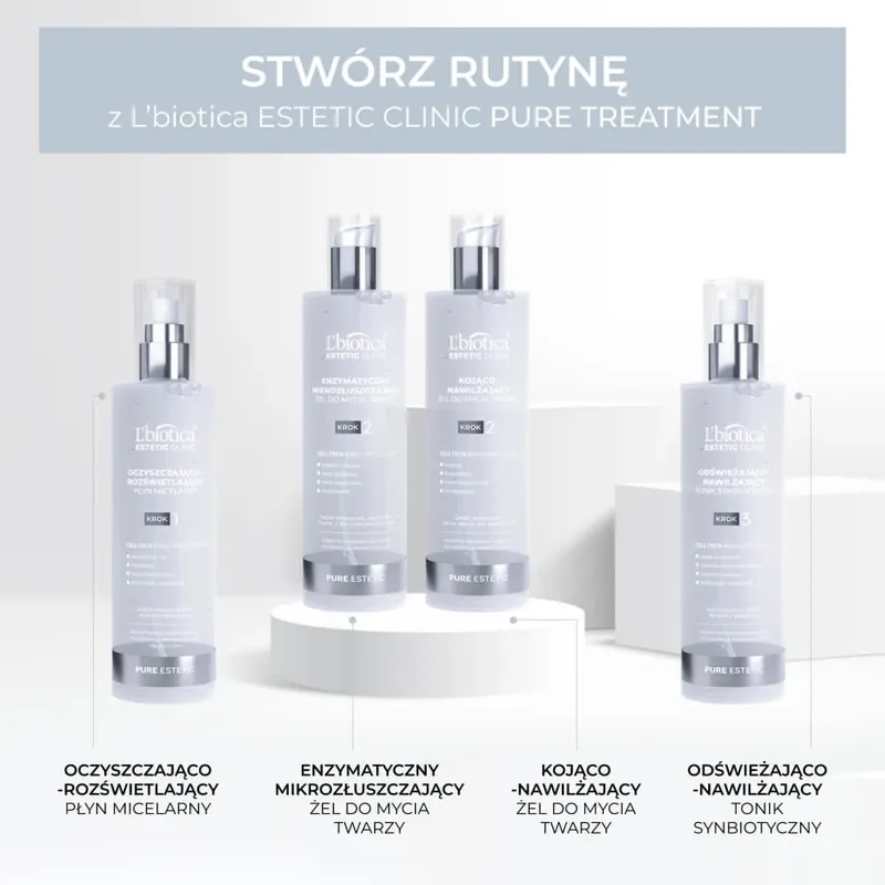 L‘Biotica Estetic Clinic Pure, gel de spălare a feței calmant și hidratant, 200 ml Mai ieftin