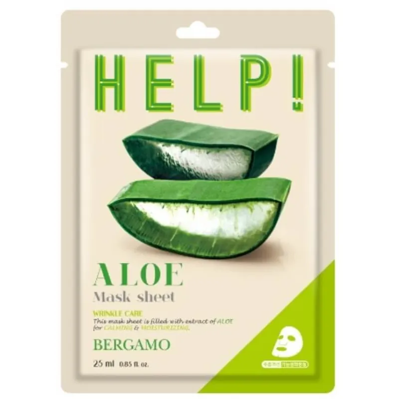 Lichidare de stoc Bergamo Help Aloe Mask Sheet Mască hidratantă cu ...