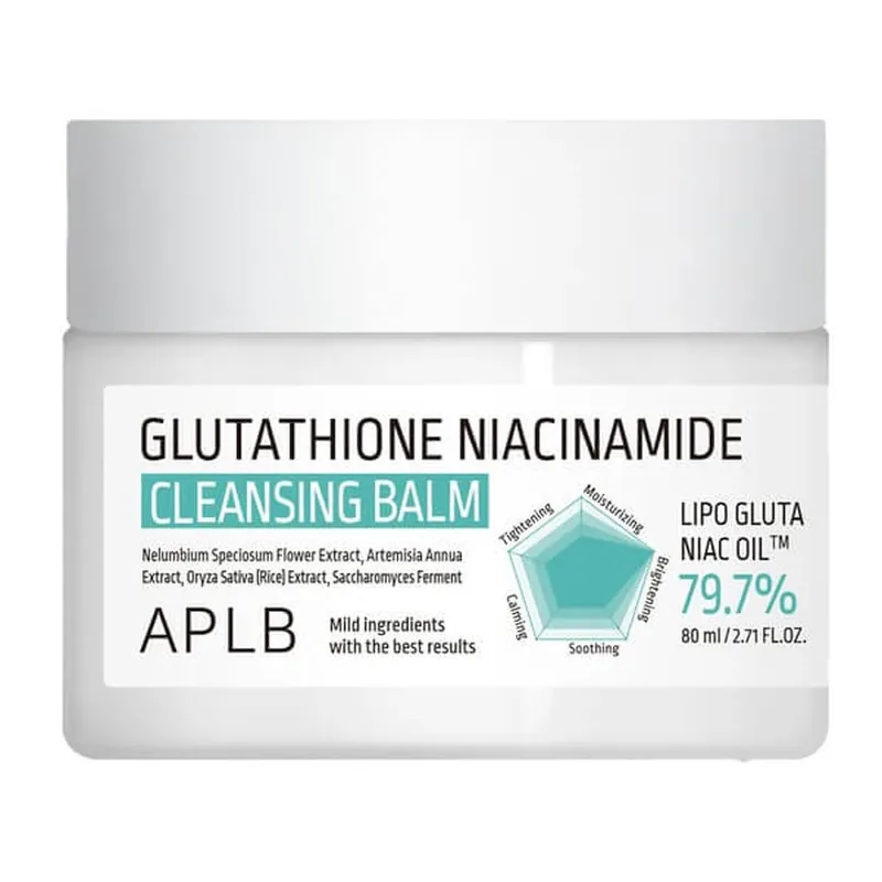 Preferatul clienților APLB Glutathione Niacinamide Cleansing Balm, balsam demachiant cu glutation și niacinamidă, 80 ml