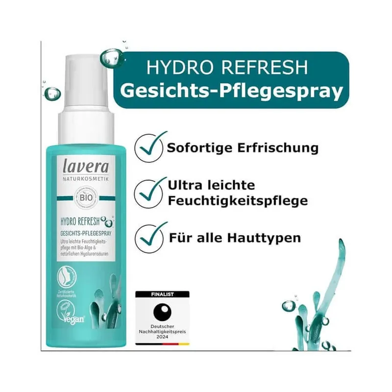 Livrare expres Spray de îngrijire facială Lavera Hydro Refesh 100 ml