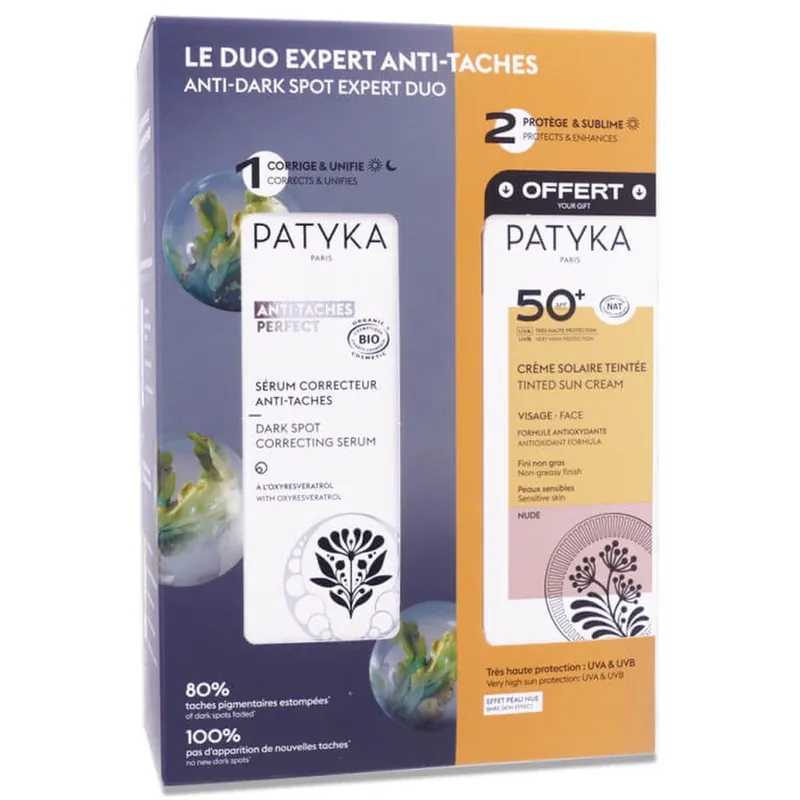PATYKA SET DUO EXPERT ANTI-PETE SERUM + CREMĂ DE PROTECȚIE SOLARĂ Ofertă de sezon