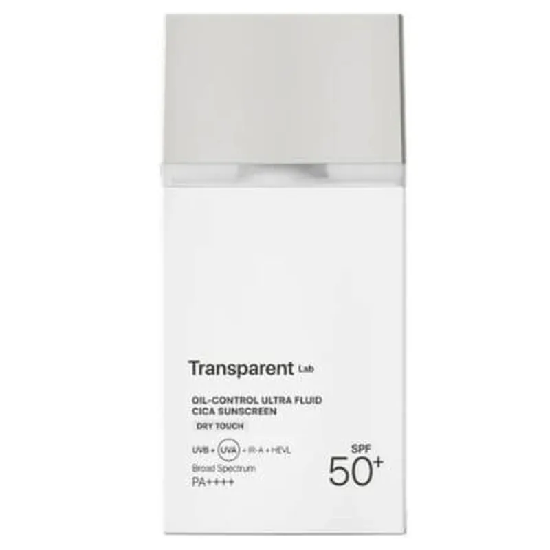 Serum pentru ten gras cu filtre chimice, minerale si SPF 50+ Oil Control Ultra Fluid Cica, 100 ml, Transparent Lab Plată sigură